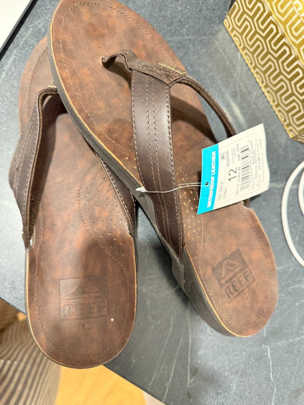 REEF Men's J-Bay III Leather Flip Flops